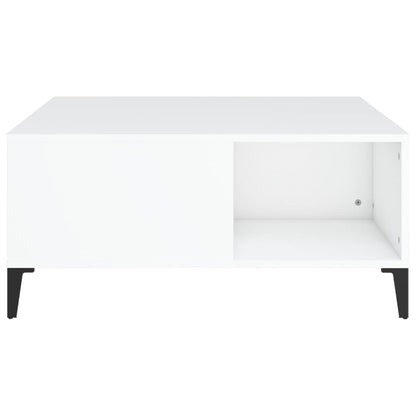 Salontafel 80X80X36,5 Cm Bewerkt Hout Wit