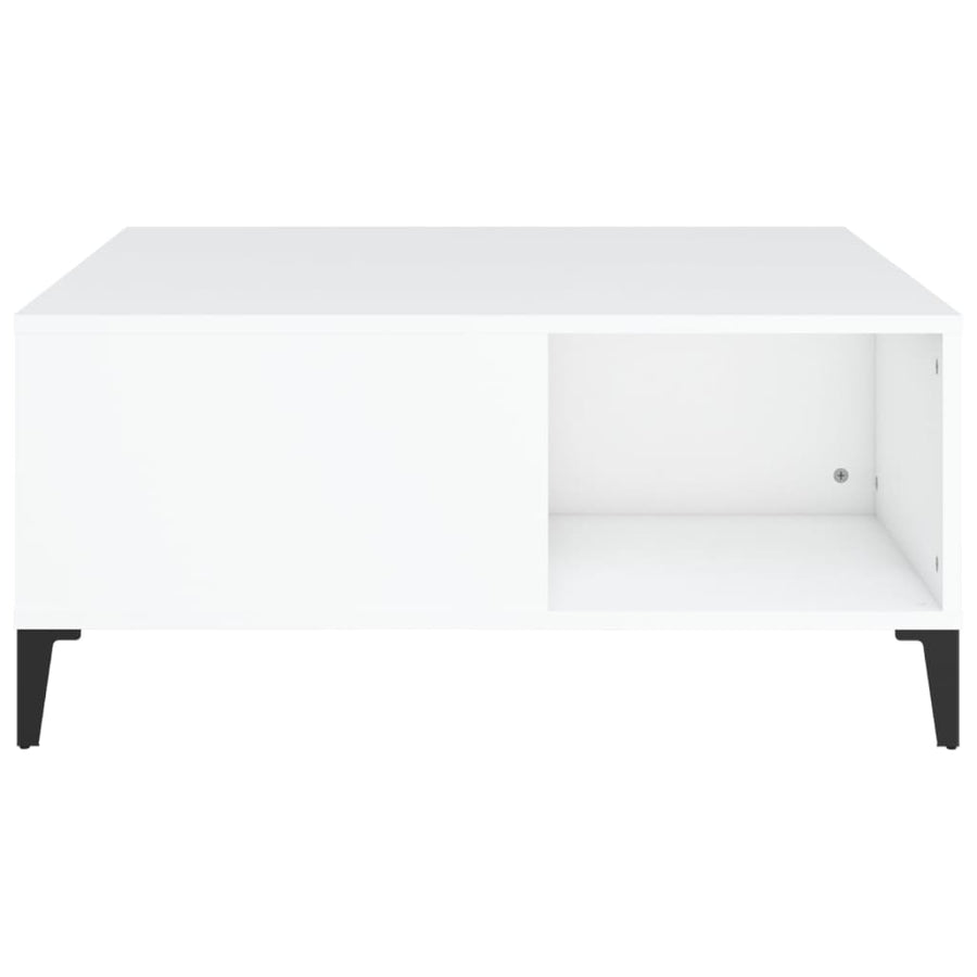 Salontafel 80X80X36,5 Cm Bewerkt Hout Wit