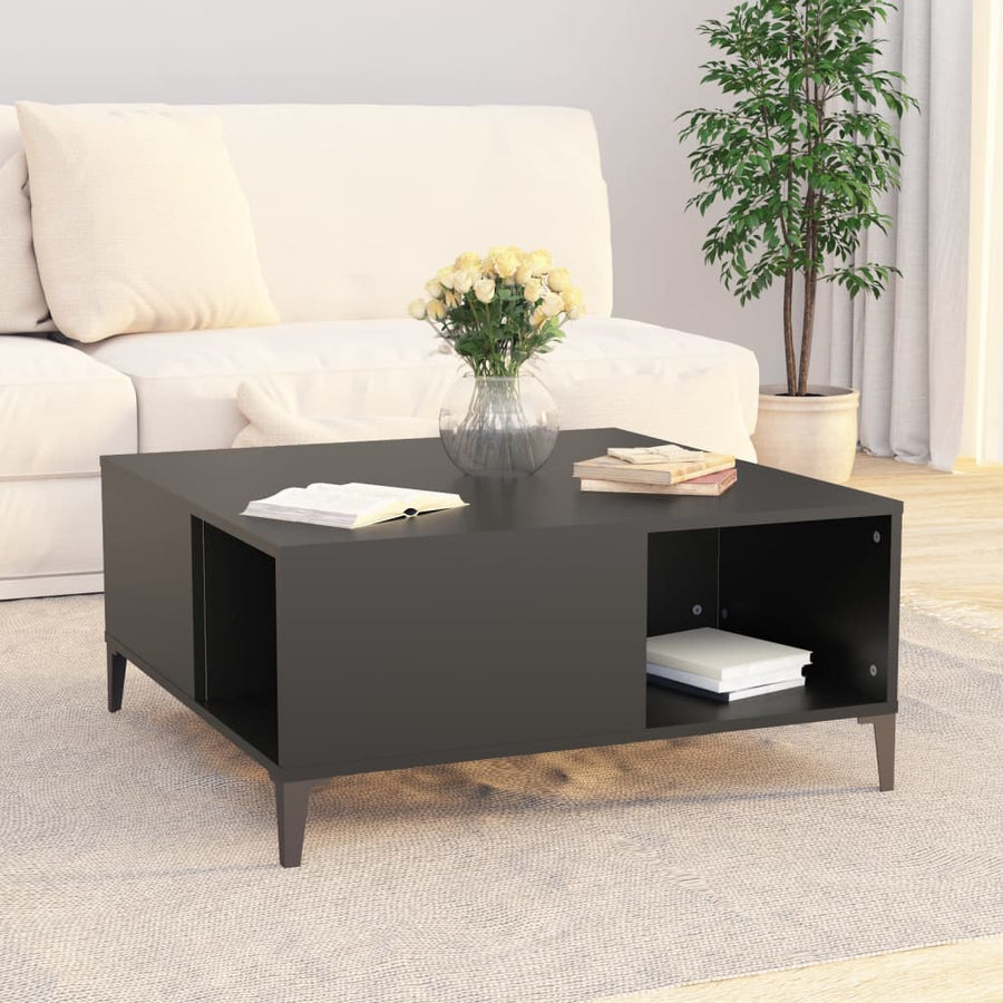 Salontafel 80X80X36,5 Cm Bewerkt Hout Zwart