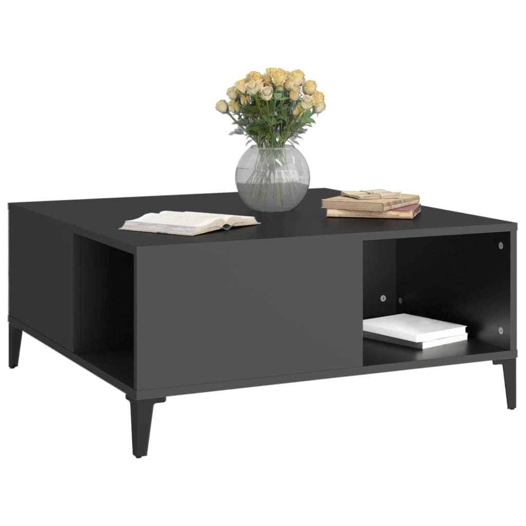 Salontafel 80X80X36,5 Cm Bewerkt Hout Zwart
