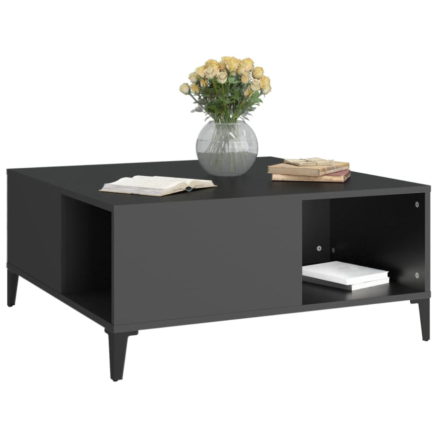 Salontafel 80X80X36,5 Cm Bewerkt Hout Zwart
