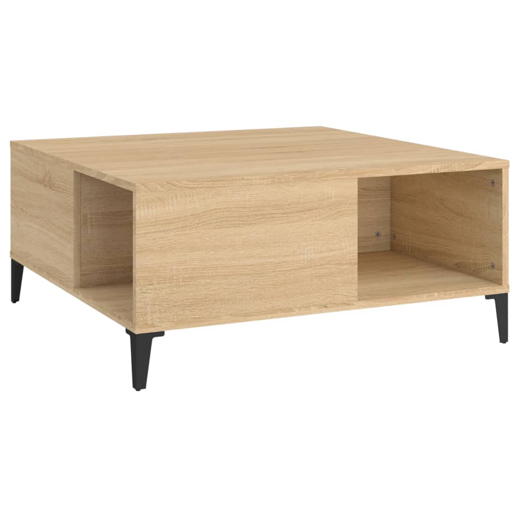 Salontafel 80X80X36,5 Cm Bewerkt Hout Sonoma Eikenkleurig