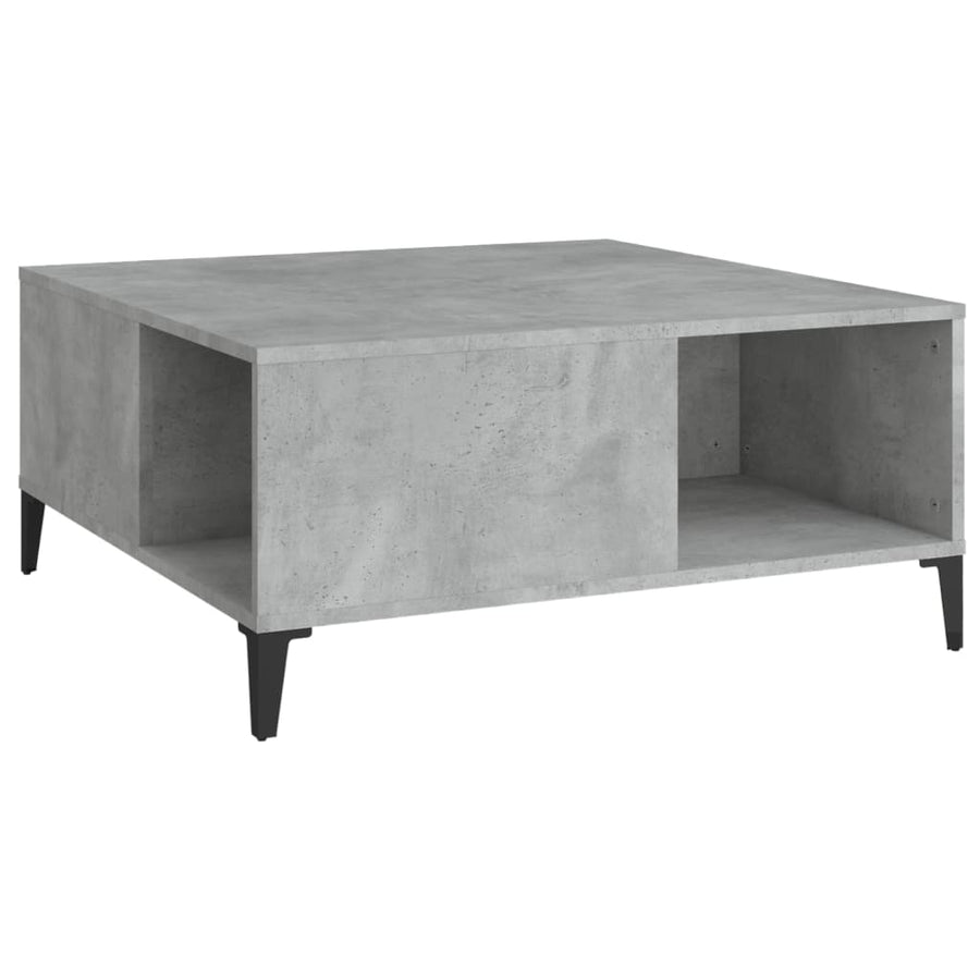 Salontafel 80X80X36,5 Cm Bewerkt Hout Betongrijs