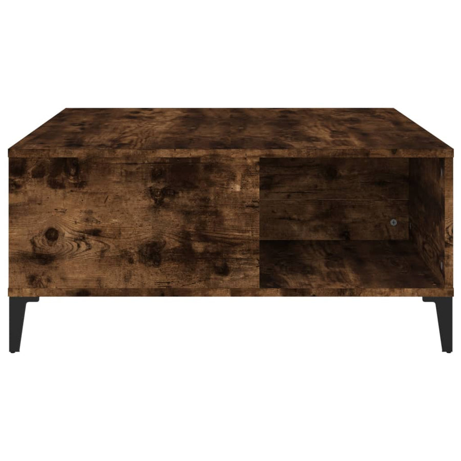 Salontafel 80X80X36,5 Cm Bewerkt Hout Kleurig Gerookt eiken