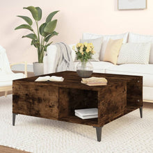 Salontafel 80X80X36,5 Cm Bewerkt Hout Kleurig Gerookt eiken