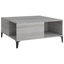 Salontafel 80X80X36,5 Cm Bewerkt Hout Eikenkleurig Grijs sonoma