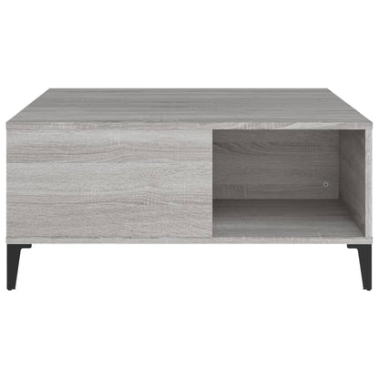 Salontafel 80X80X36,5 Cm Bewerkt Hout Eikenkleurig Grijs sonoma
