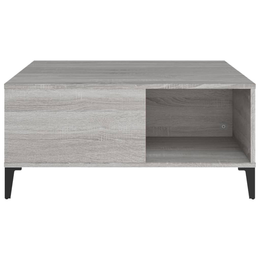 Salontafel 80X80X36,5 Cm Bewerkt Hout Eikenkleurig Grijs sonoma
