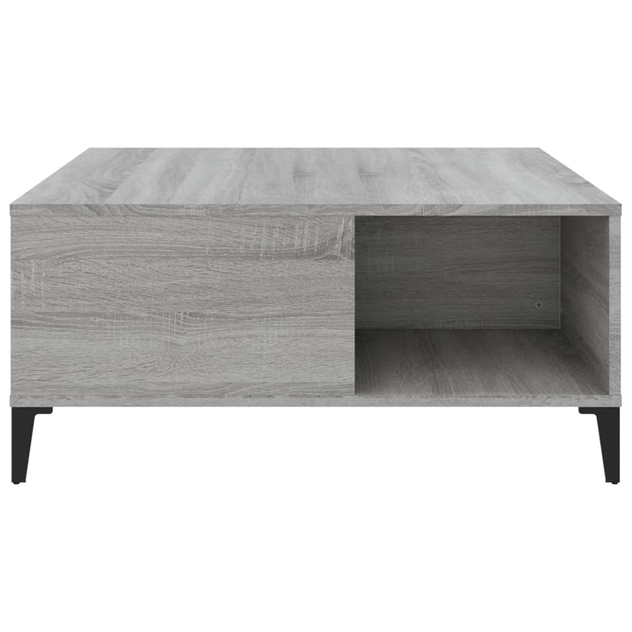 Salontafel 80X80X36,5 Cm Bewerkt Hout Eikenkleurig Grijs sonoma