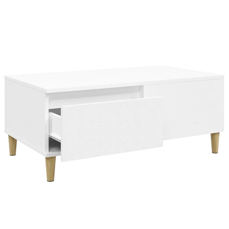 Salontafel 90X50X36,5 Cm Bewerkt Hout Wit