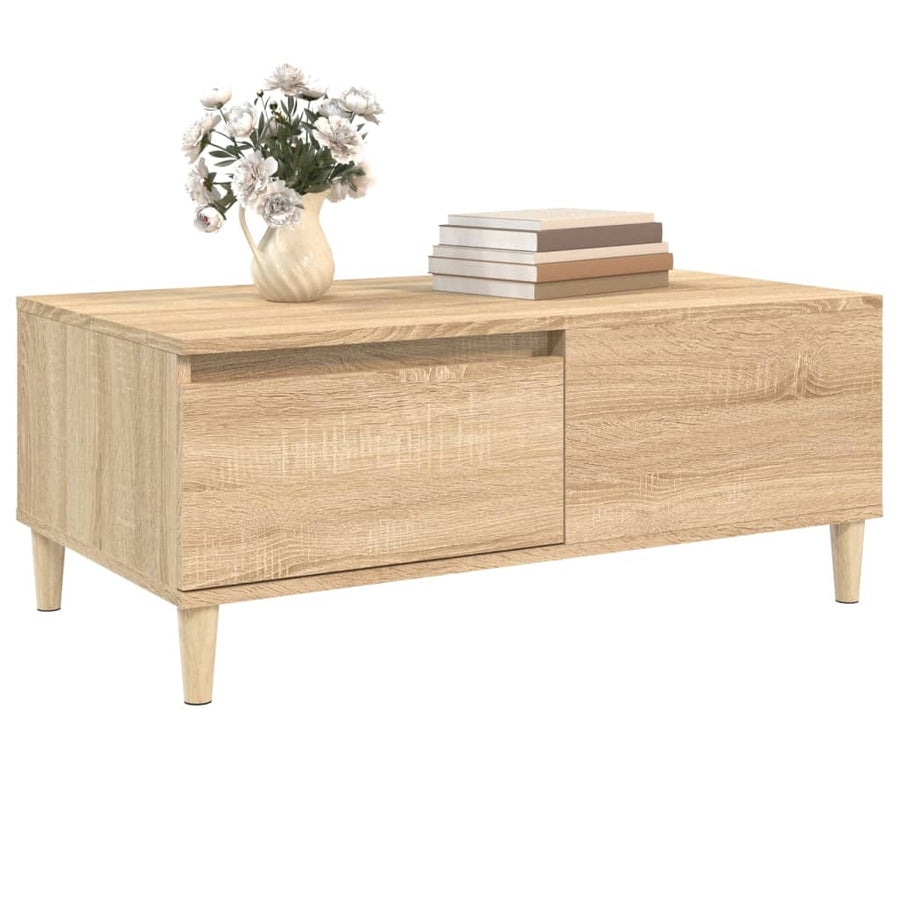 Salontafel 90X50X36,5 Cm Bewerkt Hout Kleurig Sonoma eiken
