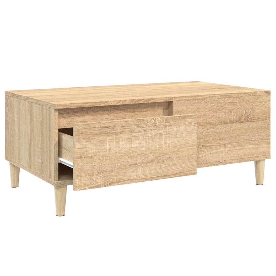 Salontafel 90X50X36,5 Cm Bewerkt Hout Kleurig Sonoma eiken