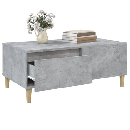Salontafel 90X50X36,5 Cm Bewerkt Hout Betongrijs