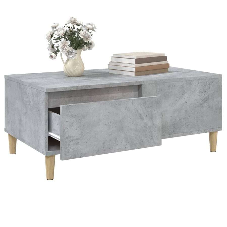 Salontafel 90X50X36,5 Cm Bewerkt Hout Betongrijs