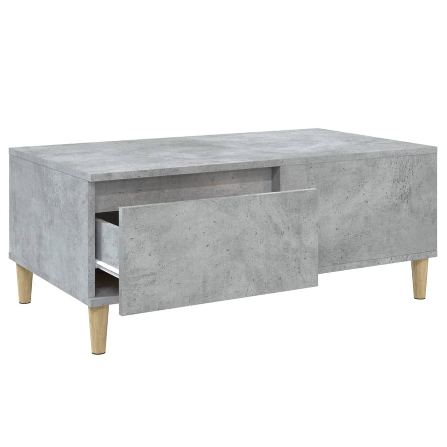 Salontafel 90X50X36,5 Cm Bewerkt Hout Betongrijs