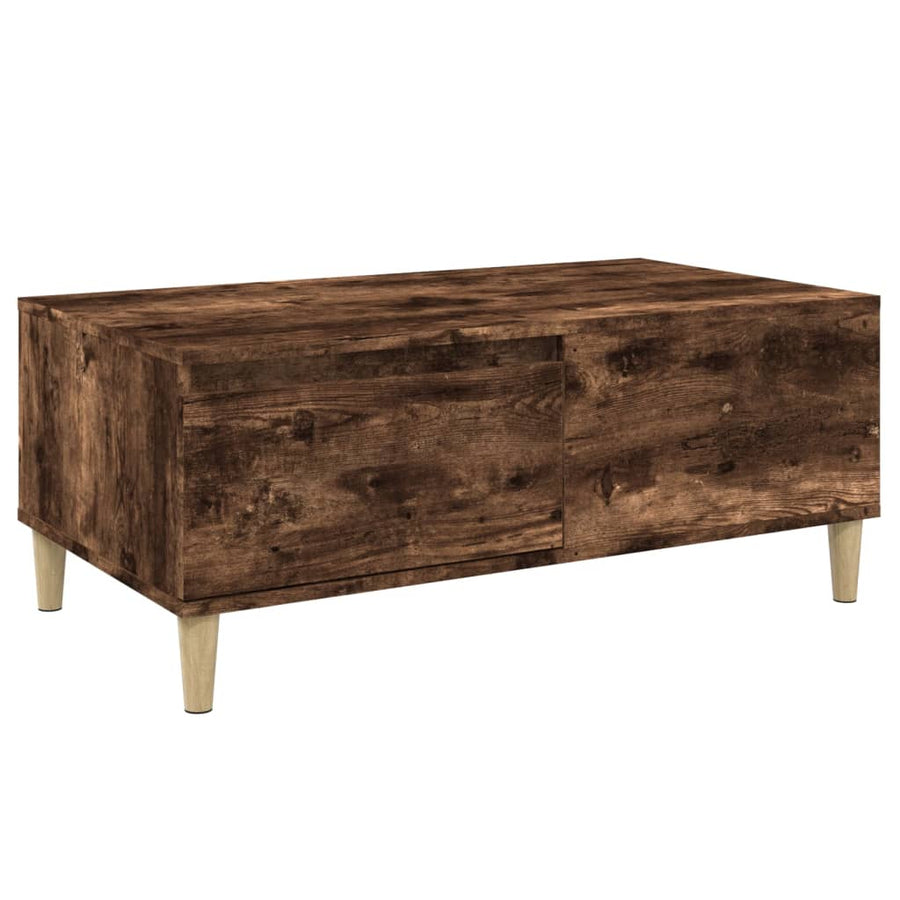 Salontafel 90X50X36,5 Cm Bewerkt Hout Kleurig Gerookt eiken