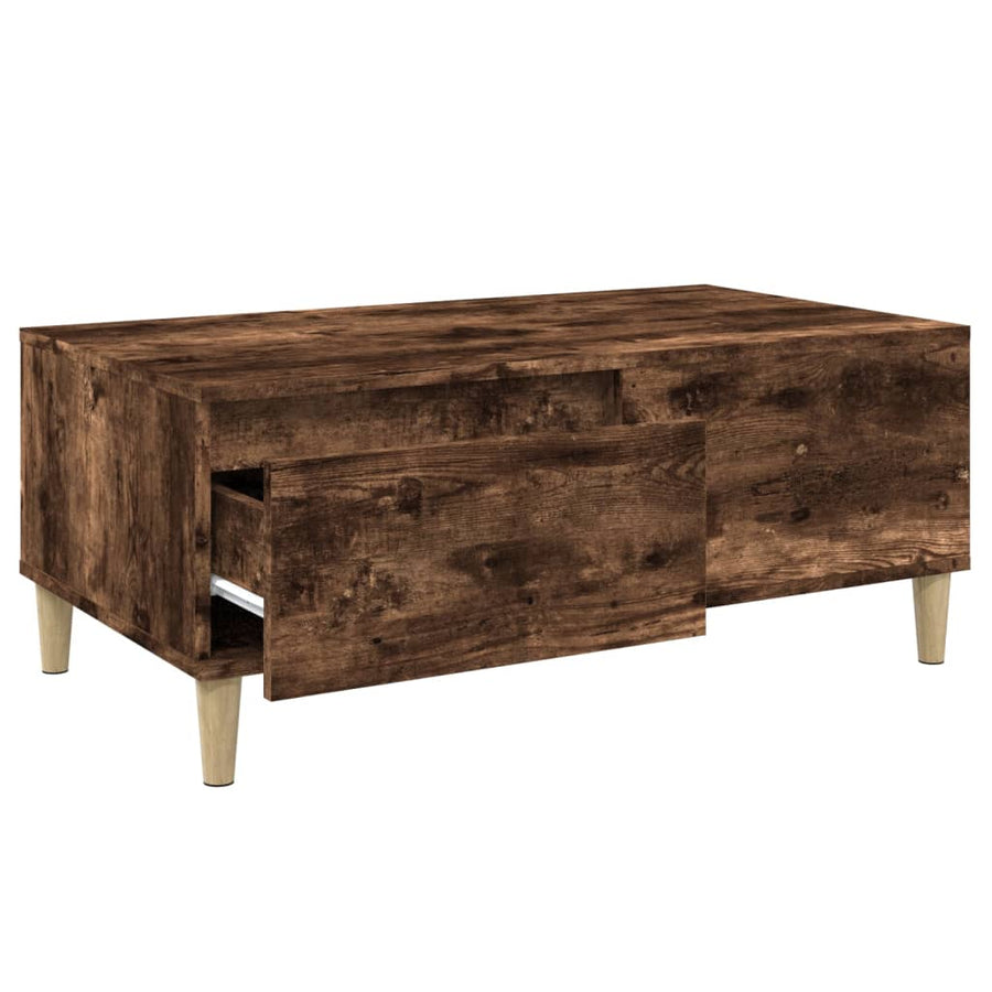 Salontafel 90X50X36,5 Cm Bewerkt Hout Kleurig Gerookt eiken