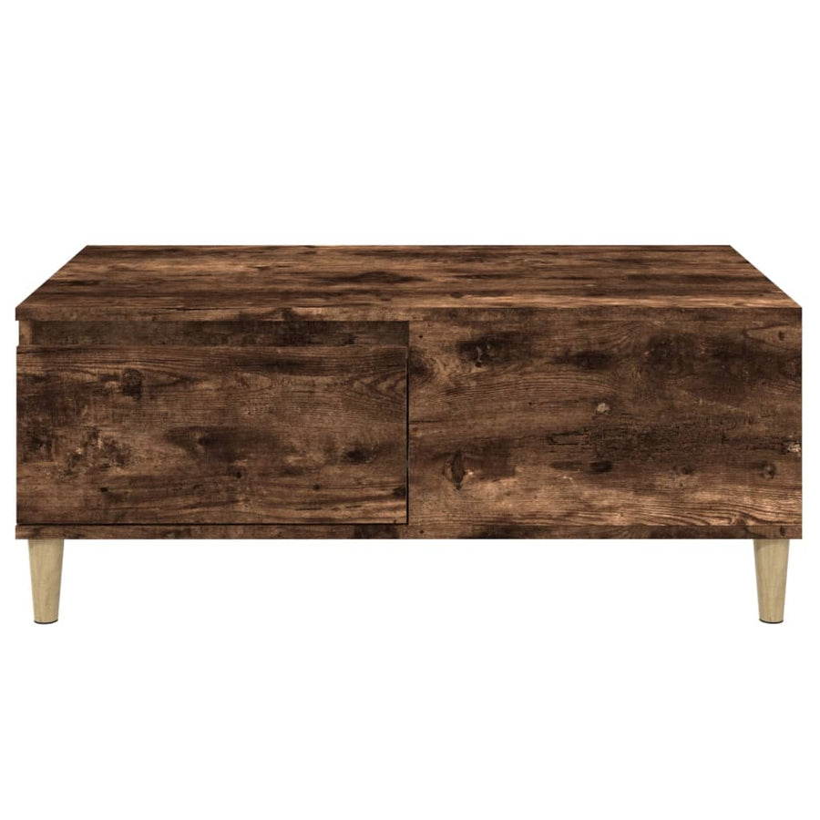 Salontafel 90X50X36,5 Cm Bewerkt Hout Kleurig Gerookt eiken