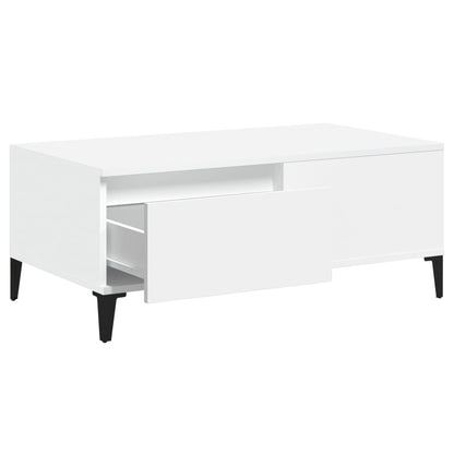 Salontafel 90X50X36,5 Cm Bewerkt Hout Wit