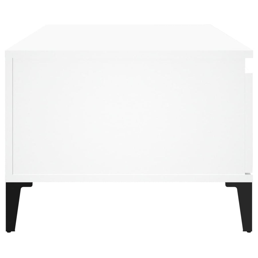 Salontafel 90X50X36,5 Cm Bewerkt Hout Wit