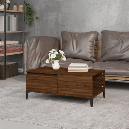 Salontafel 90x50x36,5 cm bewerkt hout bruin eikenkleur
