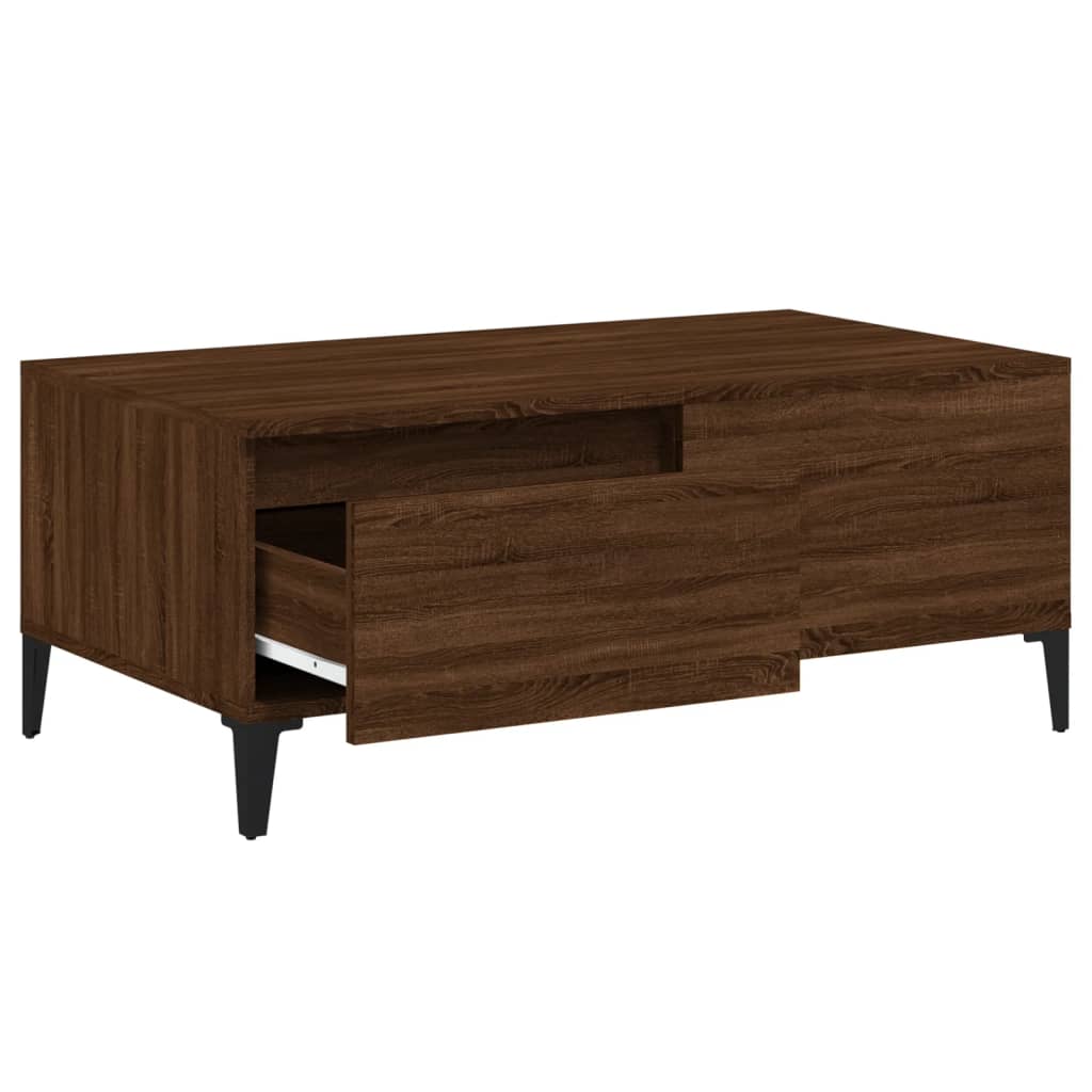 Salontafel 90x50x36,5 cm bewerkt hout bruin eikenkleur