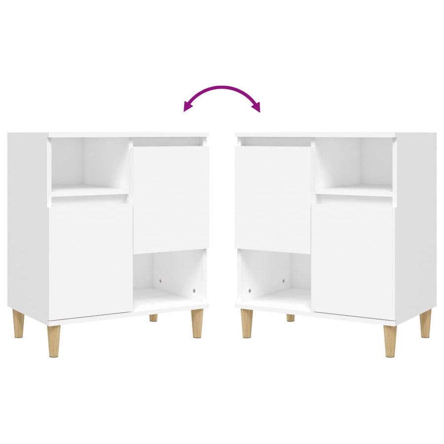 Dressoir 60X35X70 Cm Bewerkt Hout Wit