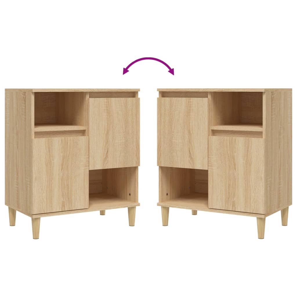 Dressoir 60X35X70 Cm Bewerkt Hout Kleurig Sonoma eiken