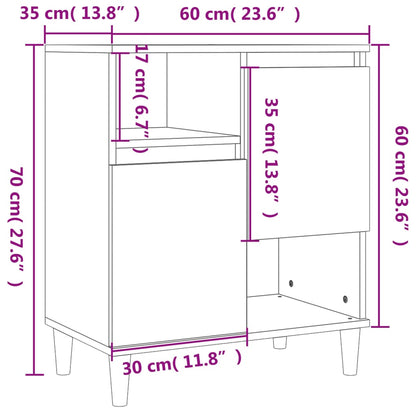 Dressoir 60X35X70 Cm Bewerkt Hout Kleurig Sonoma eiken