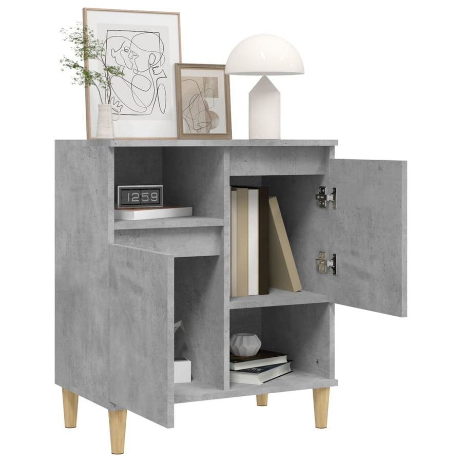 Dressoir 60X35X70 Cm Bewerkt Hout Betongrijs