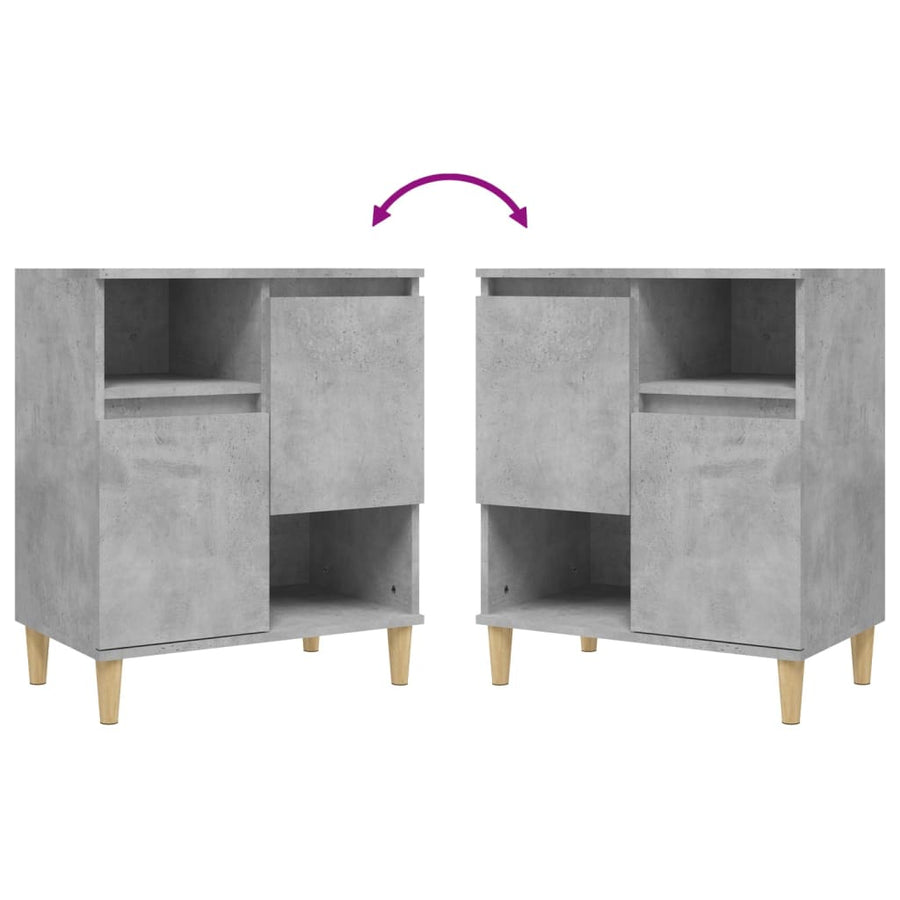 Dressoir 60X35X70 Cm Bewerkt Hout Betongrijs