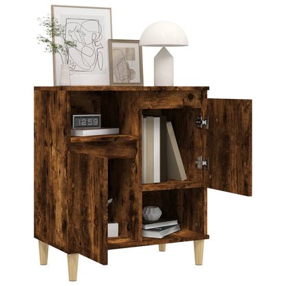 Dressoir 60X35X70 Cm Bewerkt Hout Gerookt Eikenkleurig