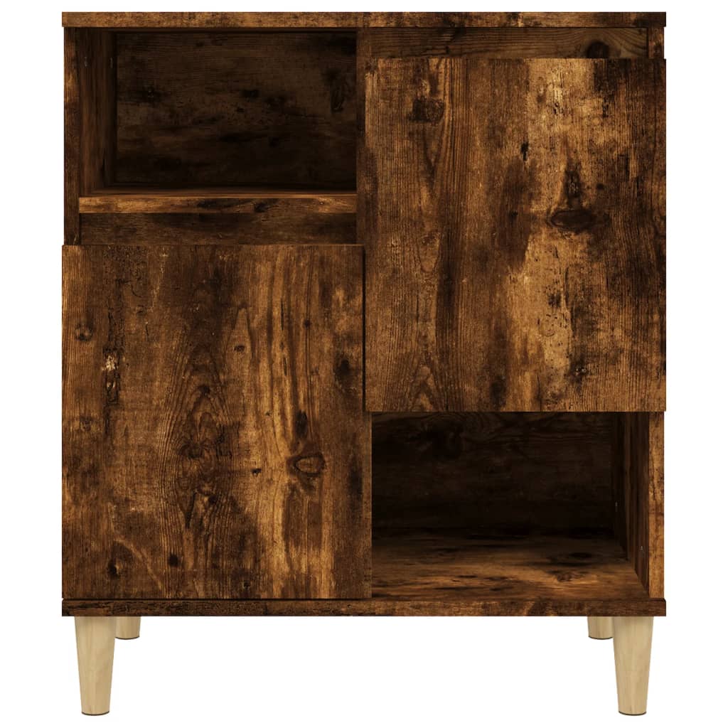 Dressoir 60X35X70 Cm Bewerkt Hout Gerookt Eikenkleurig