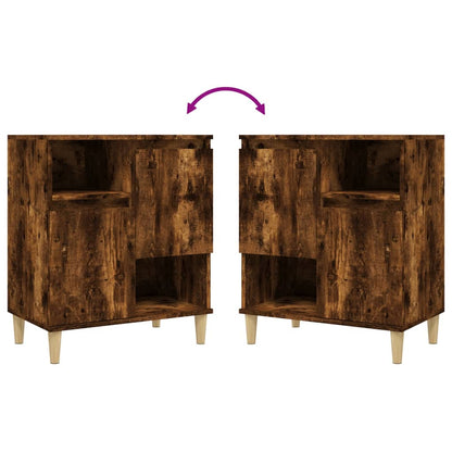 Dressoir 60X35X70 Cm Bewerkt Hout Gerookt Eikenkleurig