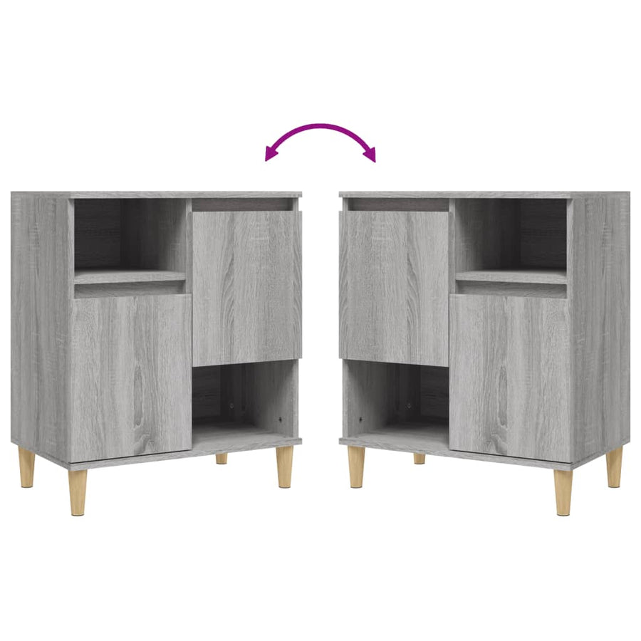 Dressoir 60X30X75 Cm Bewerkt Hout Grijs Sonoma Eikenkleurig