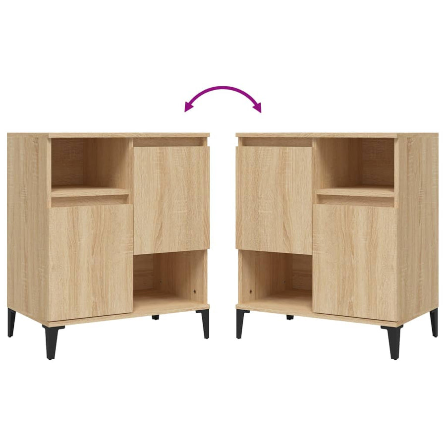 Dressoir 60x35x70 cm bewerkt hout sonoma eikenkleurig