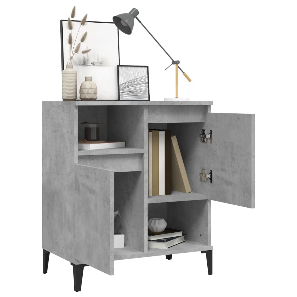Dressoir 60X35X70 Cm Bewerkt Hout Betongrijs