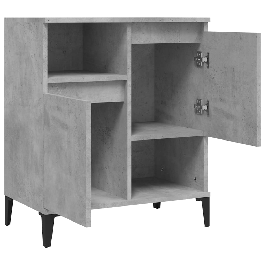 Dressoir 60X35X70 Cm Bewerkt Hout Betongrijs