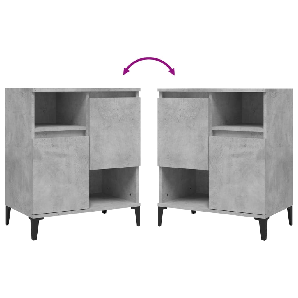 Dressoir 60X35X70 Cm Bewerkt Hout Betongrijs