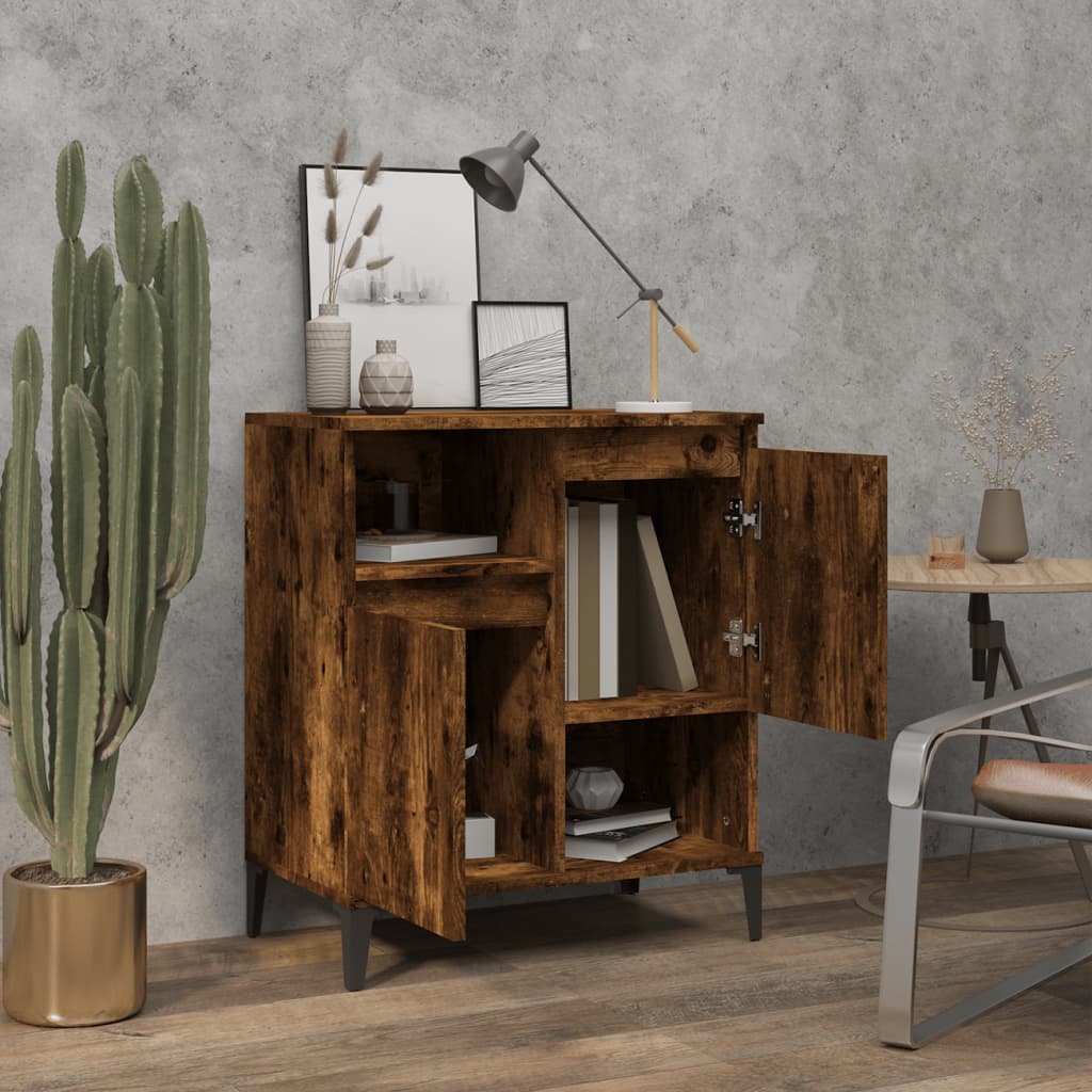 Dressoir 60X35X70 Cm Bewerkt Hout Kleurig Gerookt eiken