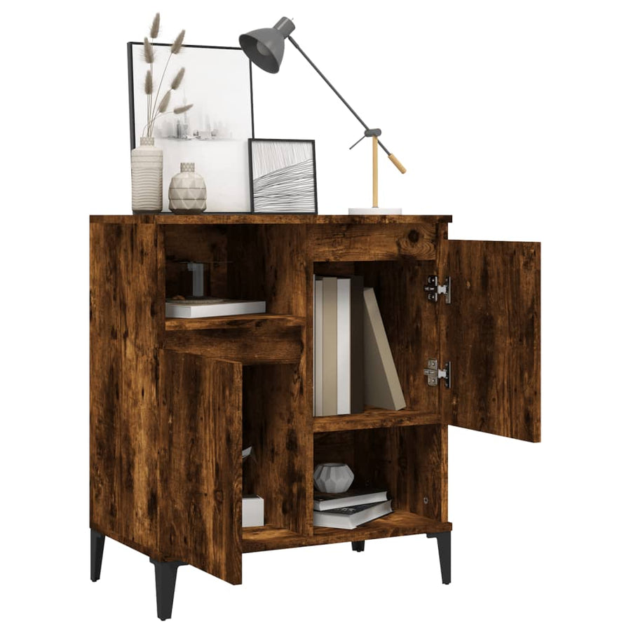 Dressoir 60X35X70 Cm Bewerkt Hout Kleurig Gerookt eiken