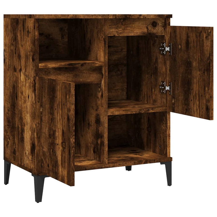 Dressoir 60X35X70 Cm Bewerkt Hout Kleurig Gerookt eiken