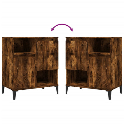 Dressoir 60X35X70 Cm Bewerkt Hout Kleurig Gerookt eiken