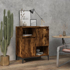 Sideboard 60x35x70 cm carved wood smoked oak look
