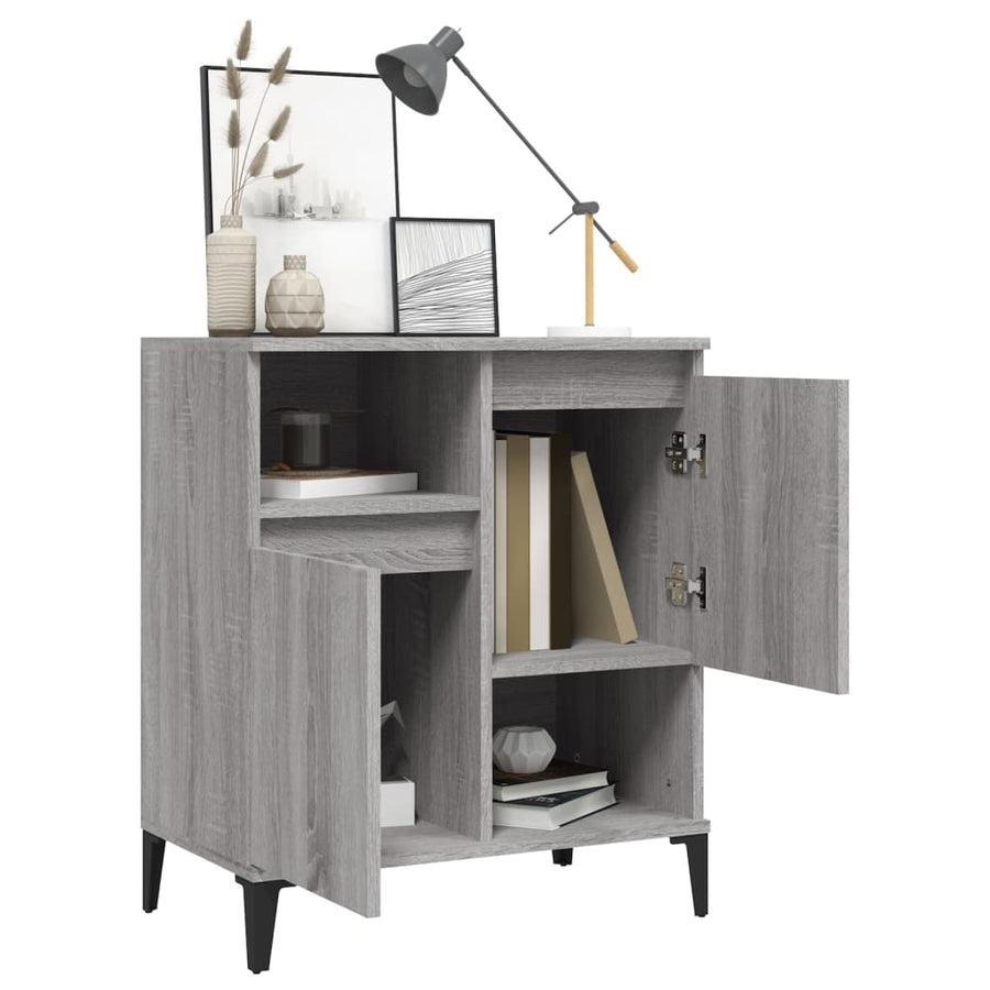 Dressoir 60X30X75 Cm Bewerkt Hout Grijs Sonoma Eikenkleurig
