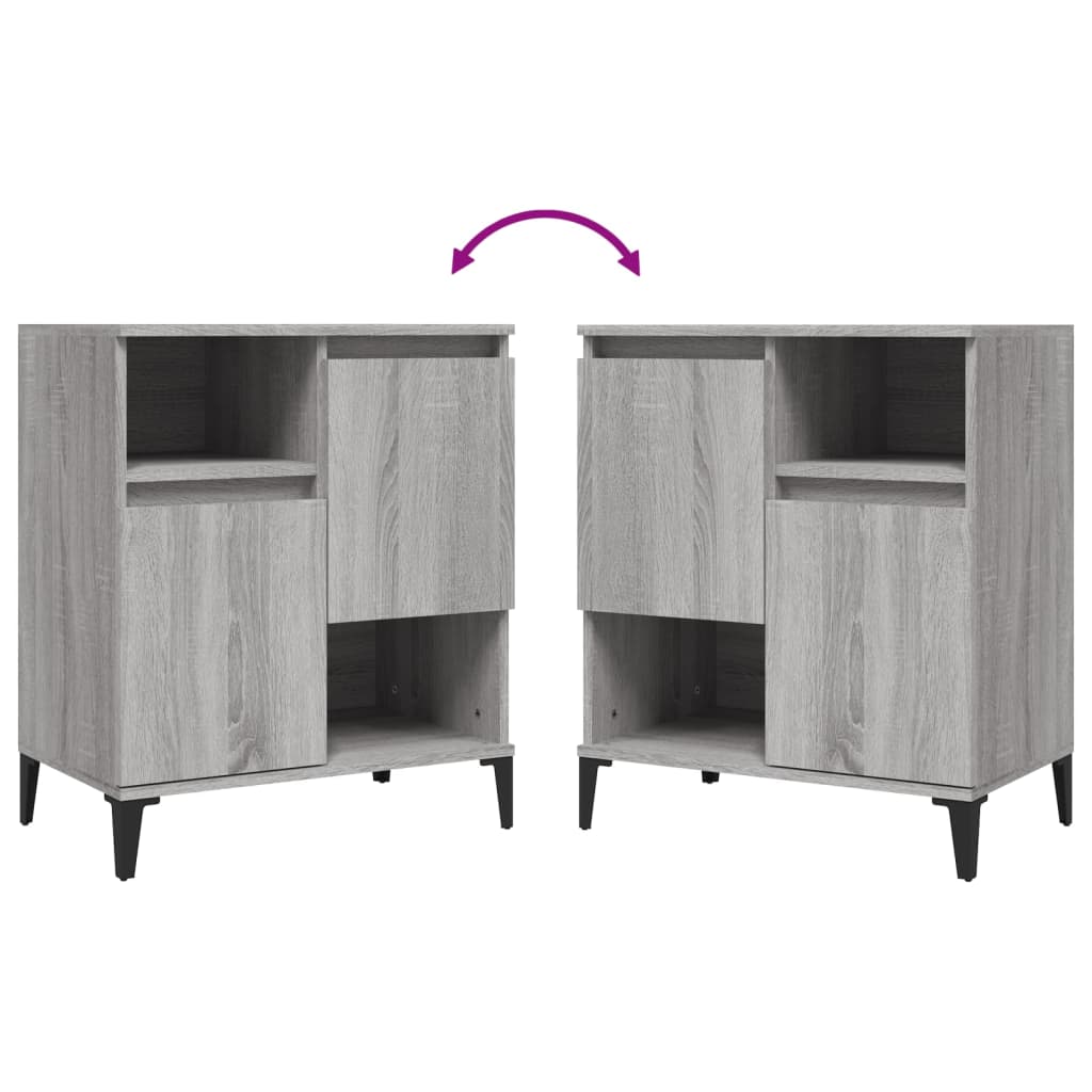 Dressoir 60X30X75 Cm Bewerkt Hout Grijs Sonoma Eikenkleurig