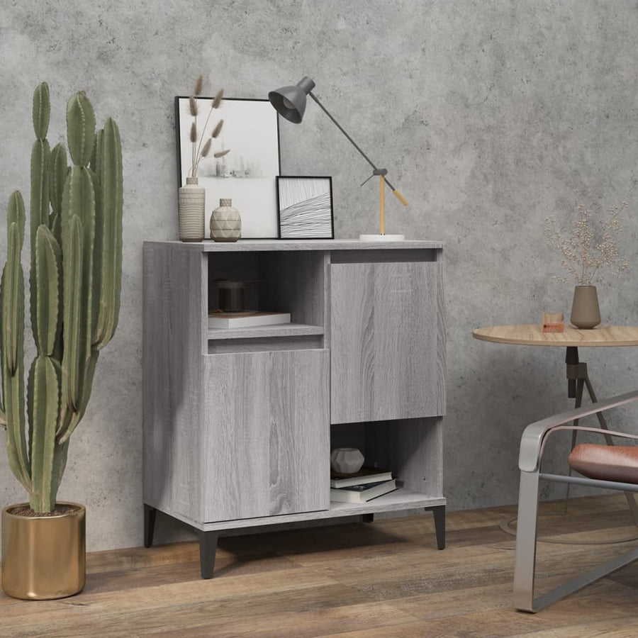 Dressoir 60X30X75 Cm Bewerkt Hout Grijs Sonoma Eikenkleurig