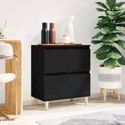 Dressoir 60x35x70 cm bewerkt hout zwart