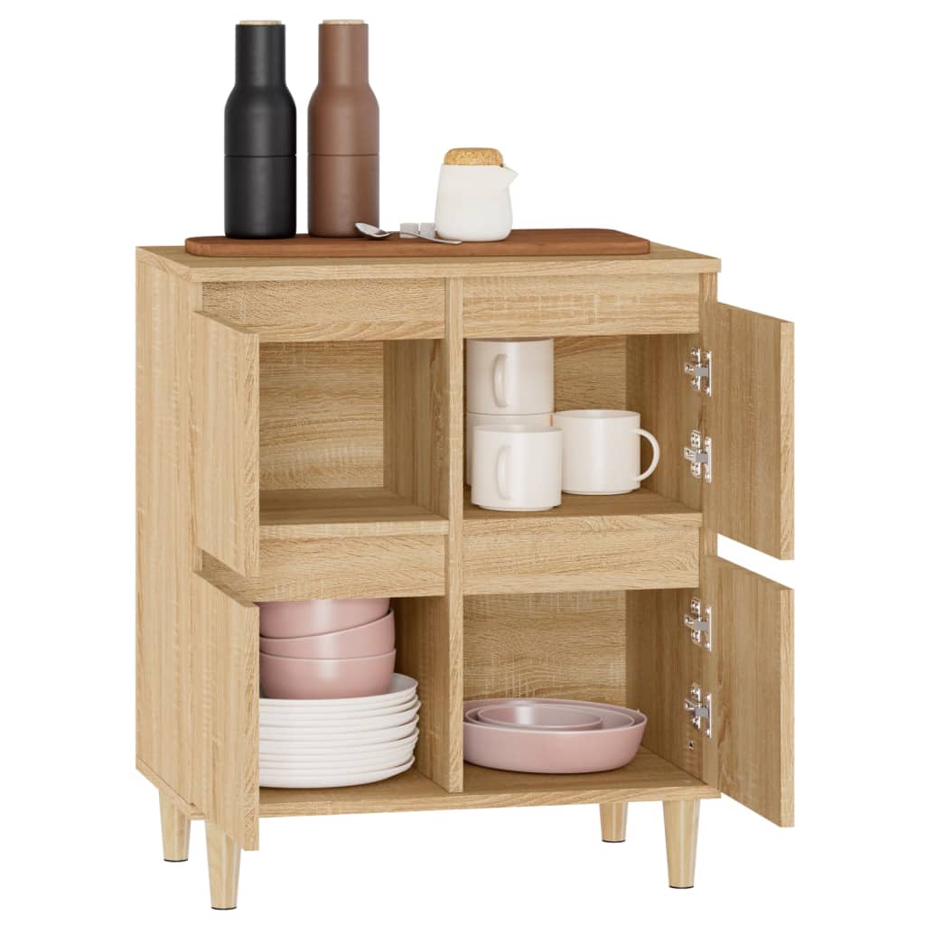 Dressoir 60X35X70 Cm Bewerkt Hout Sonoma Eikenkleurig