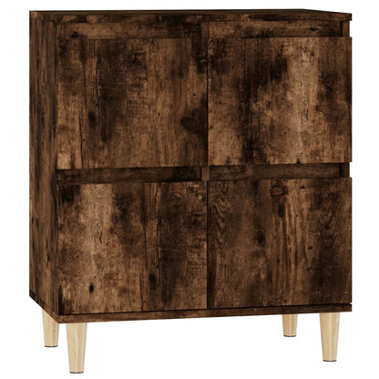Dressoir 60X35X70 Cm Bewerkt Hout Gerookt Eikenkleurig